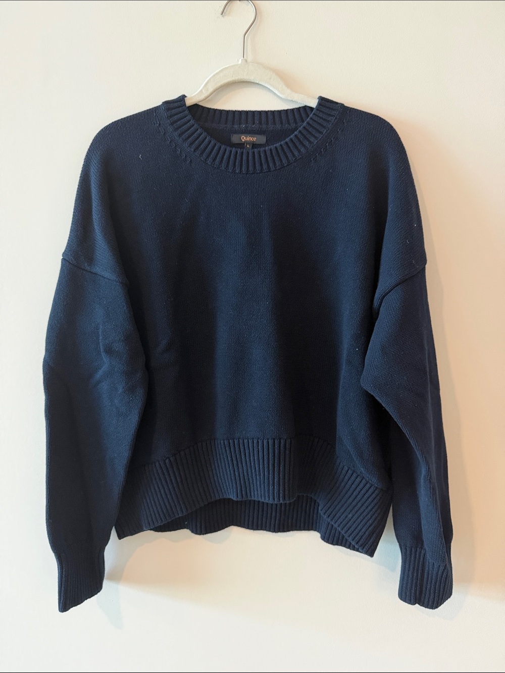 Quince Navy Crewneck Pullover Sweater
